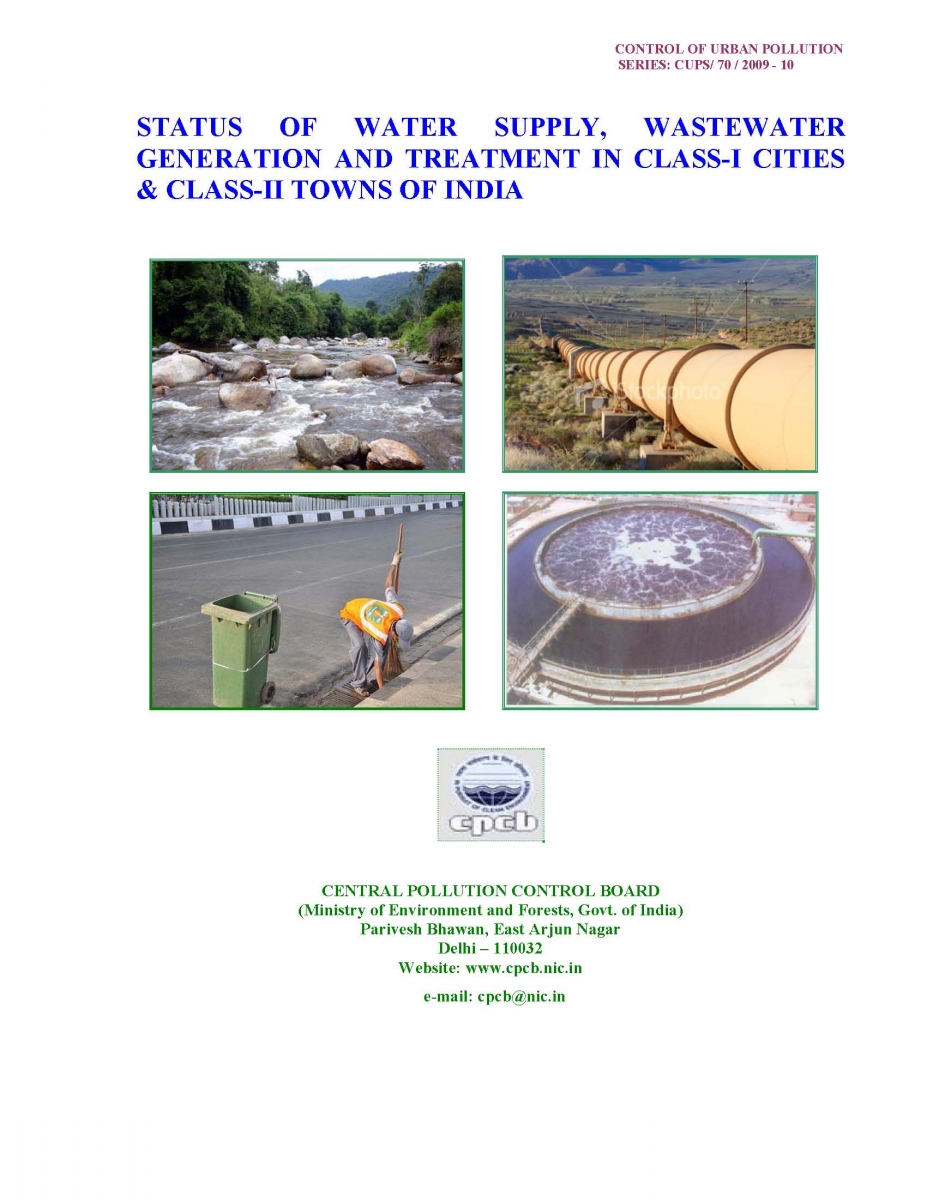 Status Of Water Supply And Wastewater Generation And Treatment In Class ...